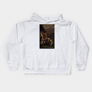 Magnus Stenbock Surrenders the Fortress of Tønningen to Frederik IV in 1714 by Nicolai Abildgaard Kids Hoodie